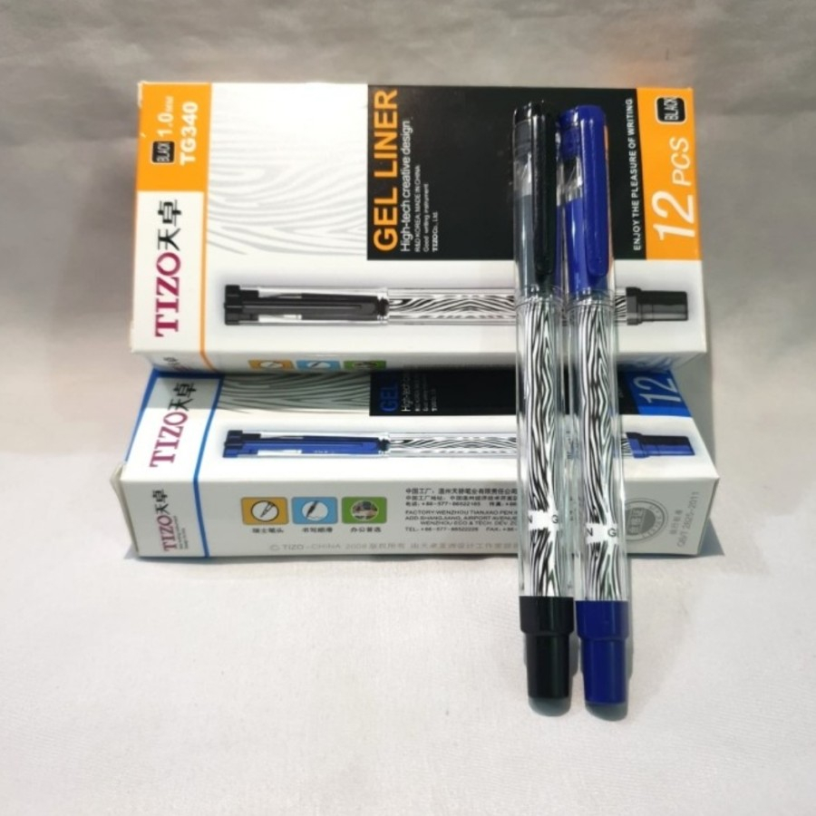 

Ballpoint/Pulpen/Bolpen/Pen Gel TIZO TG340 1.0mm HITAM BIRU - Hitam