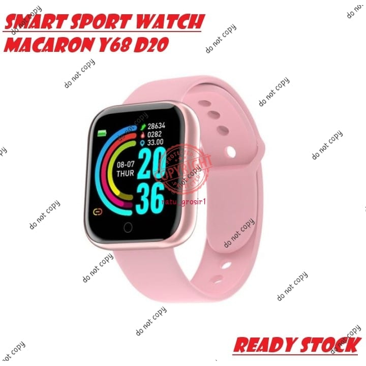 Jam Tangan Smart Watch Macaron Colour Watch Sport Heart Rate Monitoring Tracker