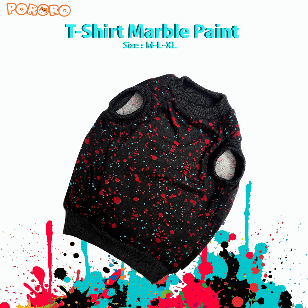 Pororo - Baju Kucing Motif Marble Paint