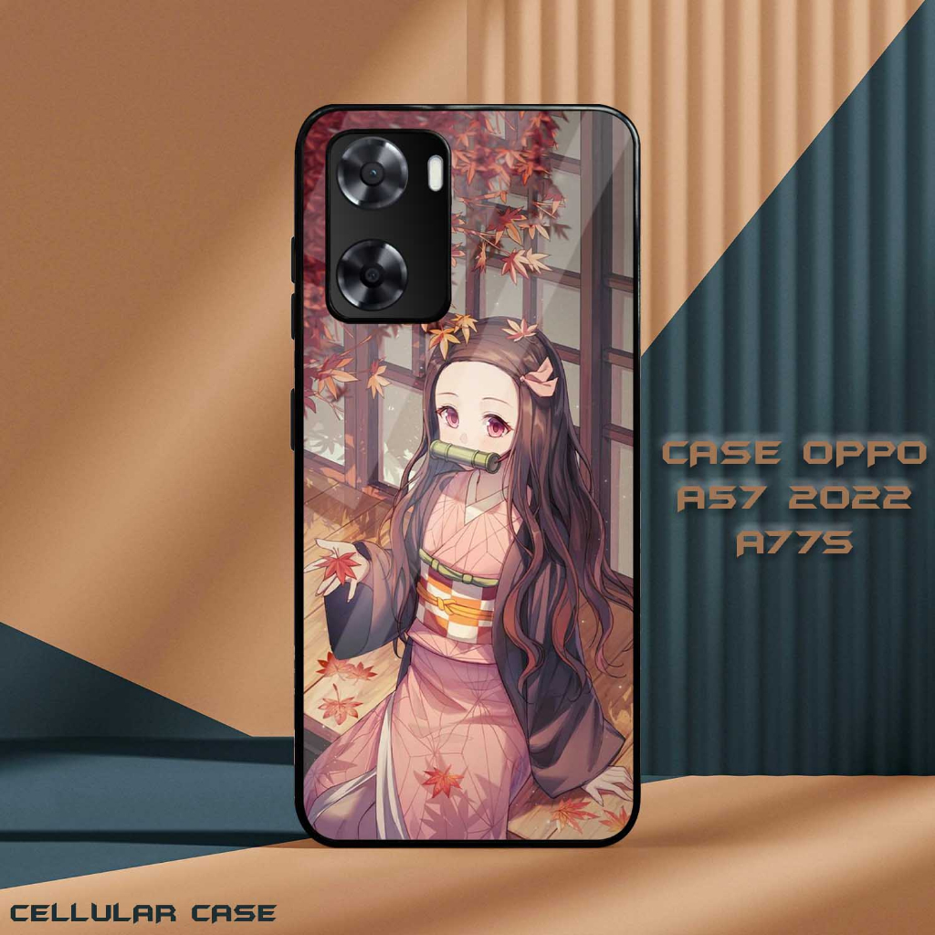 Case Glossy Oppo 57 2022 | A77S 4G [VS15] Anime Girl Nezuko Kimetsu Batik Boutique Casing Hardcase H