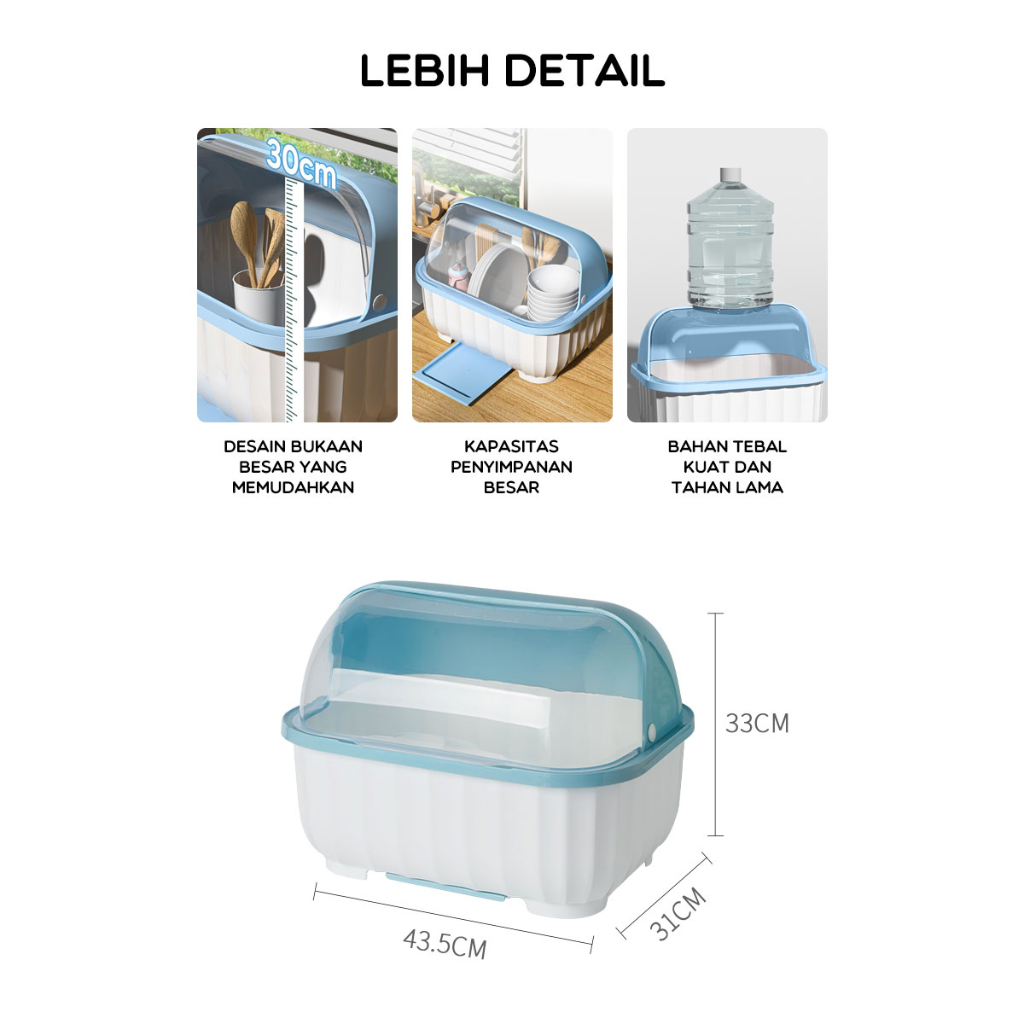 BONBOX BKE3205 Rak Pengering Piring Sendok Gelas Rak Dapur Rak Cuci Tempat Pengering Buah dan Sayur Multifungsi