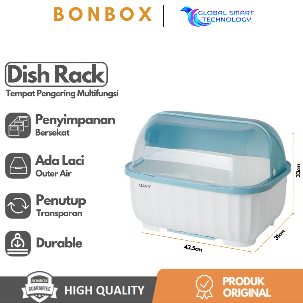 BONBOX BKE3205 Rak Pengering Piring Sendok Gelas Rak Dapur Rak Cuci Tempat Pengering Buah dan Sayur Multifungsi