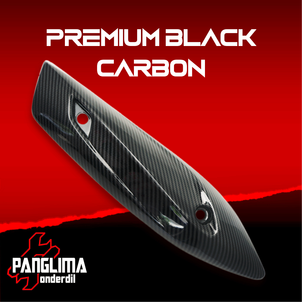 Pelindung Knalpot Hitam-Light-Karbon-Black Carbon Mio J-GT-Fino-Soul GT 115 &amp; Fino Fi-Sport-Premium Cover Tutup-Penutup-Tameng Kenalpot-Muffler-Exhaust