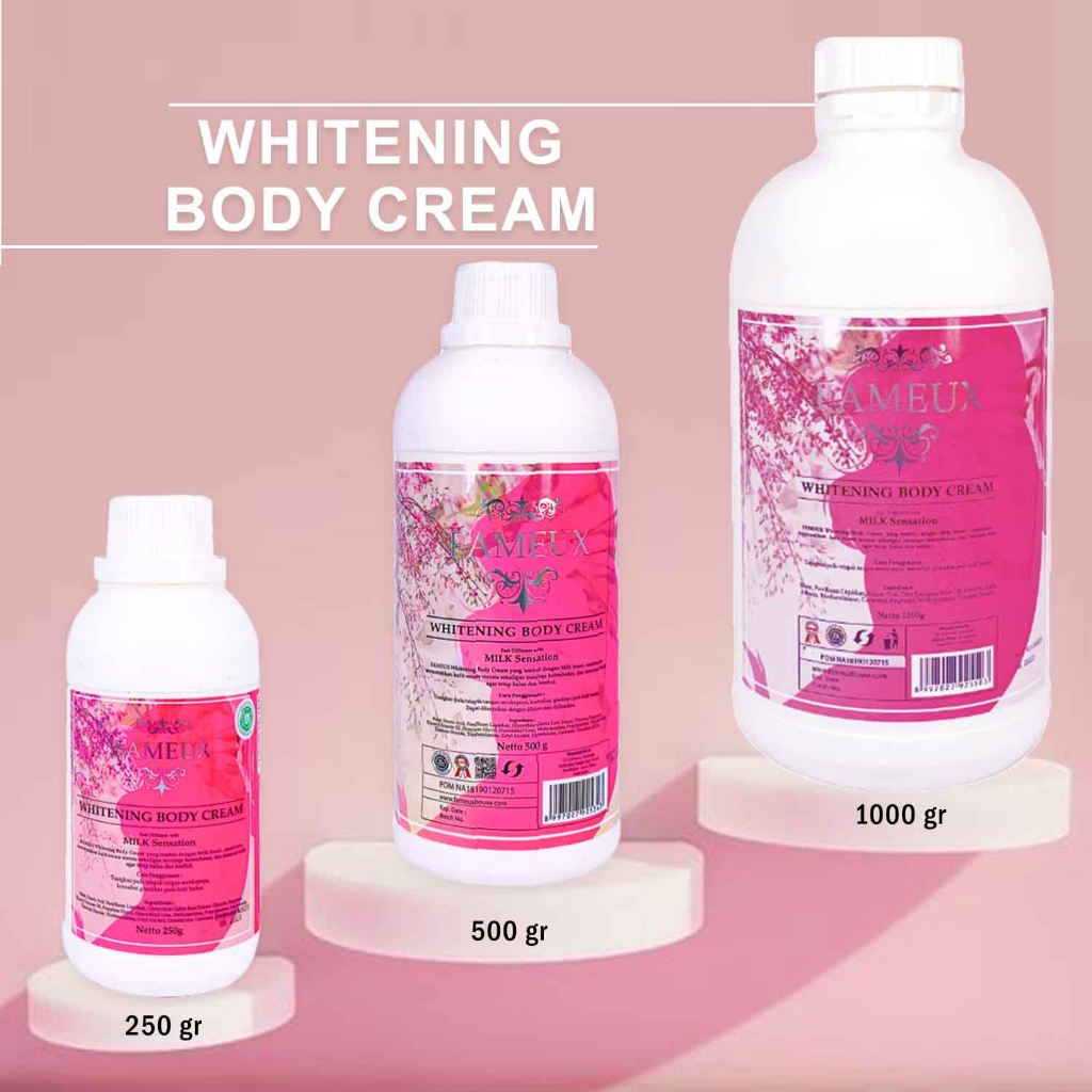 Fameux Bleaching Pemutih Badan Body Bleaching BPOM Fameux Whitening Body Cream Bleaching Badan