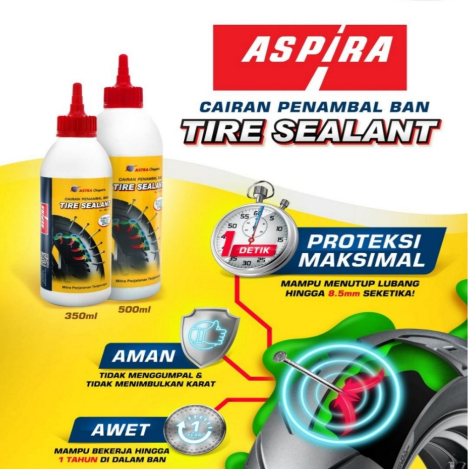 CAIRAN BAN TUBLES TUBELESS 350ML TIRE SEALENT ASPIRA