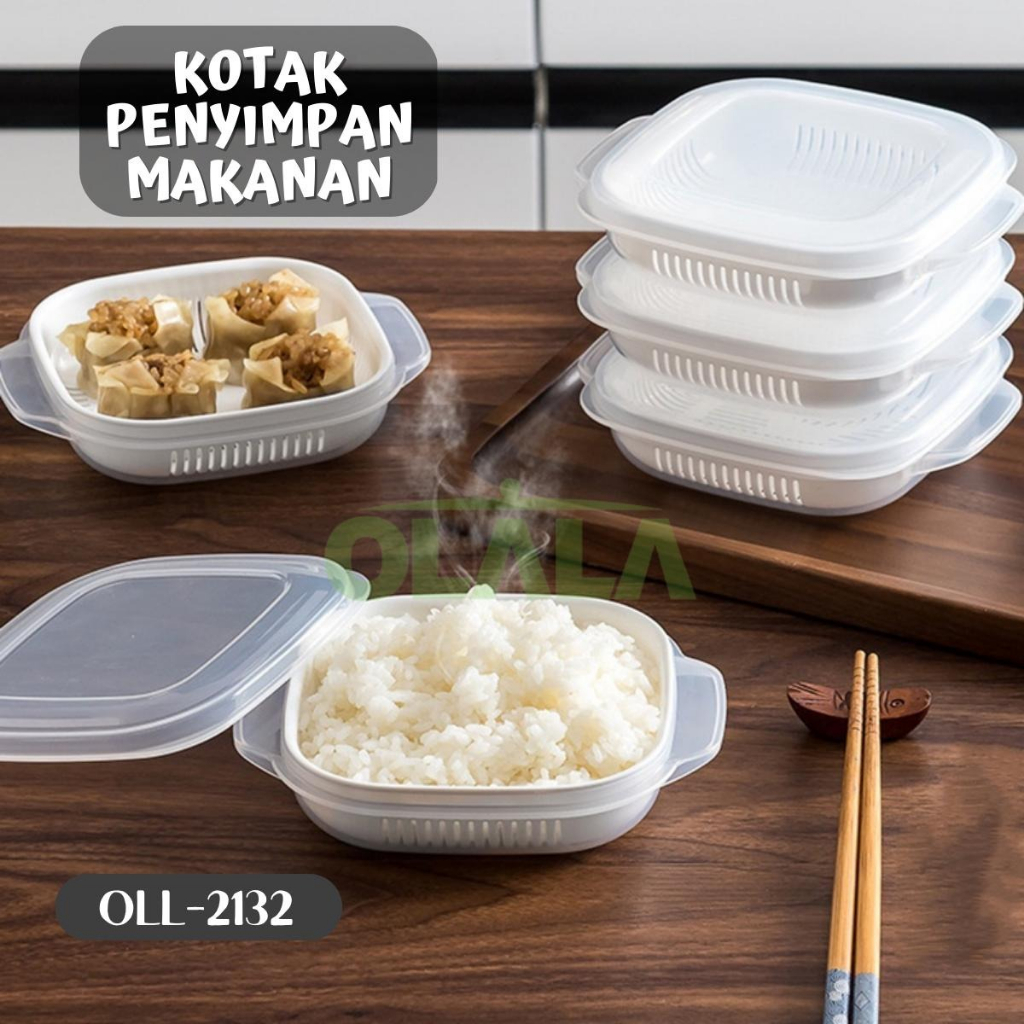 KOTAK PENYIMPAN MAKANAN DENGAN TUTUP TOPLES SARINGAN FRESH BOX OLL-2132