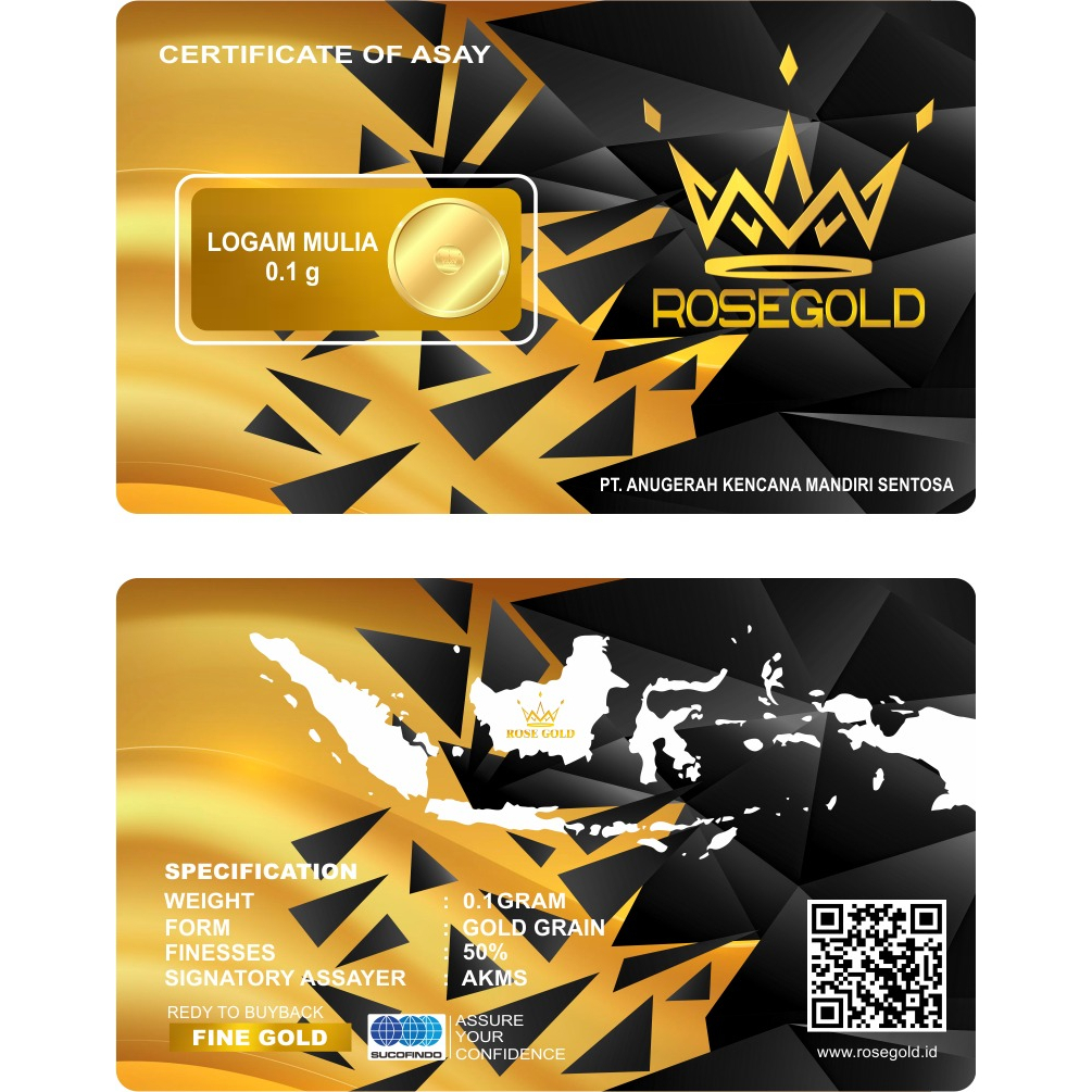 ROSE GOLD 0.1 GRAM LOGAM MULIA EMAS MINI