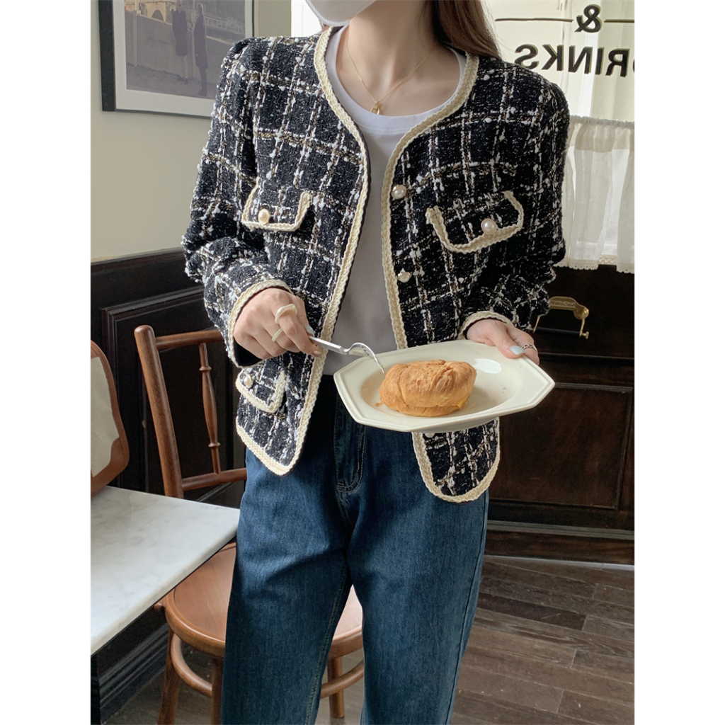 Jacket Korean Style Wanita Lengan Panjang Premium Kekinian Cardigan Crop Vintage Terbaru Baju Atasan Wanita