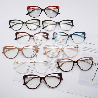 GO!KC1047 Kacamata Photochromic Kaca mata Anti Radiasi Cat Eye Retro Bingkai Plastik Fashion Anti UV Leopard