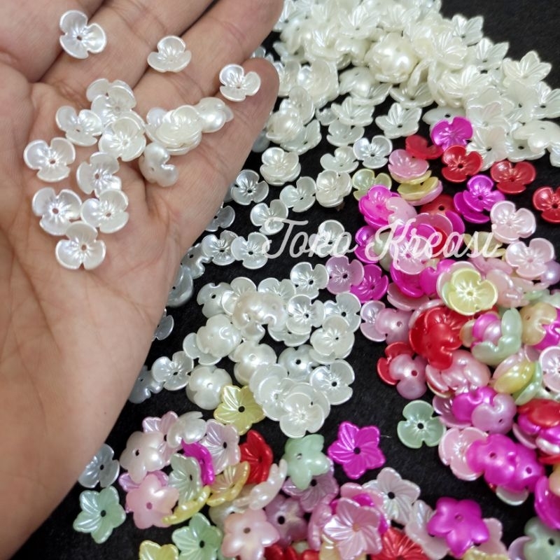 (Per Pack) Manik / Mote Kelopak Cangkang Bunga Mutiara / Mangkok Mutiara varian 2