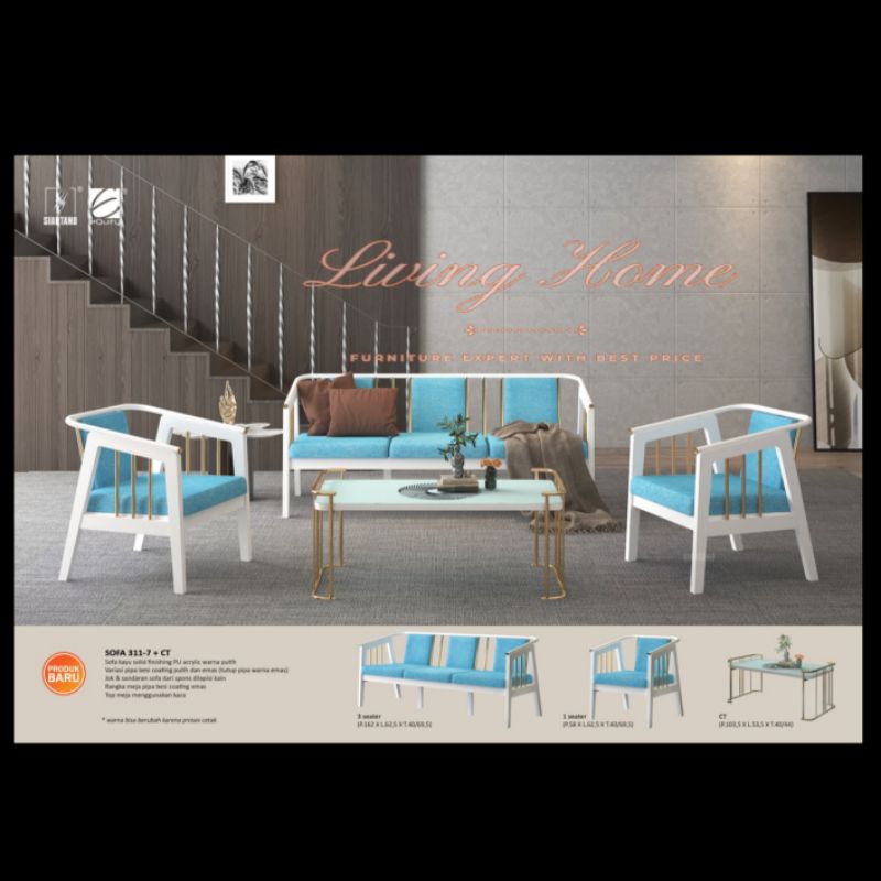 Sofa Tamu 311-7+CT Sofa Kayu Solid