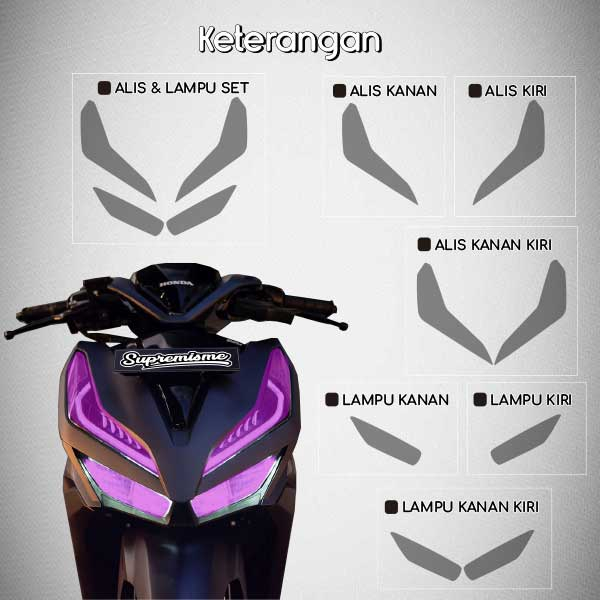 Stiker Lampu Sen Vario 125 /150 2018-2021 | Stiker Alis dan Lampu Vario New 2023 | Stiker Lampu Alis Vario 150