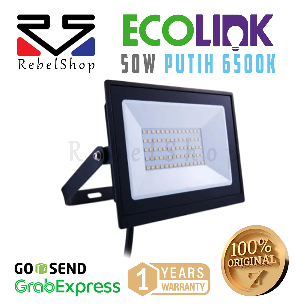 Lampu Sorot Tembak Ecolink Flood Light 50 Watt Putih Floodlight 50W