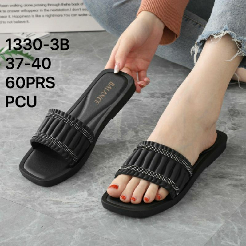 1330-2B Original Sandal Balance 1330-3B Selop Wanita Terbaru Karet Jelly Import Ban 1 Sendal Cewek Slop Teplek 1330 Sol tipis Hitam Perempuan 1330-2 Maron Impor