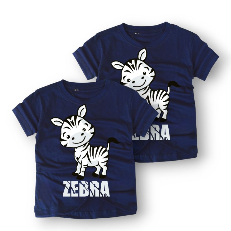 Kaos Anak Distro Laki Laki Zebra Navy Termurah Bahan Adem Kualitas Bagus Bisa COD