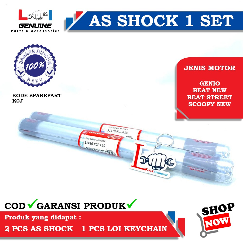 -LOI- AS SHOCK DEPAN SET HONDA K0J ORIGINAL GENIO, BEAT NEW LED, SCOOPY NEW LED