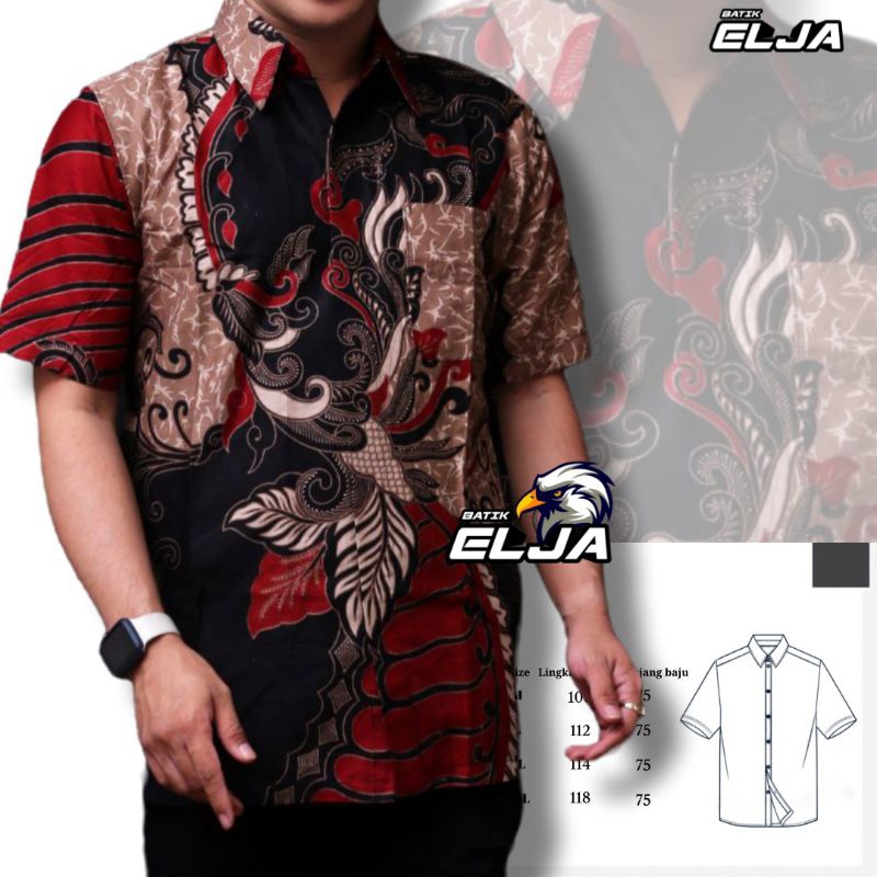 Batik Pria Hem Lengan Pendek Modern Katun Halus Premium