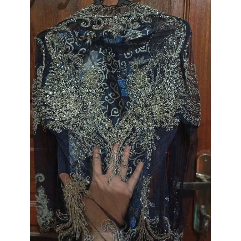 kebaya modern set navy
