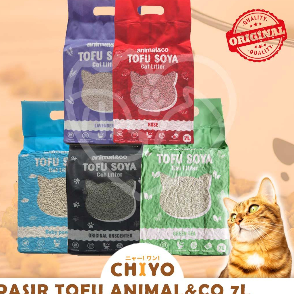 PASIR KUCING TOFU / SOYA PASIR GUMPAL ANIMAL&amp;CO 7L - PASIR TOFU 7L