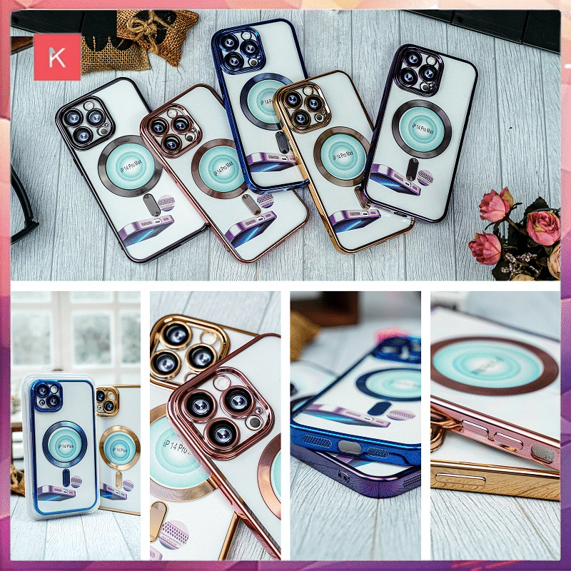 ANG CASE HP 6D PLATING MAGSAFE LIST COLOUR WARNA PELINDUNG LENSA KAMERA FOR IPHONE 14 PRO MAX 14 PRO 14 PLUS 14 13 PRO MAX 13 PRO 13