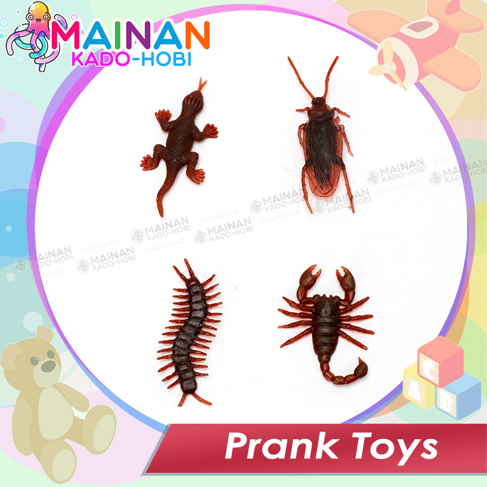 KOLEKSI MAINAN MINIATUR ANAK PRANK TOYS ANIMAL SERANGGA KARET