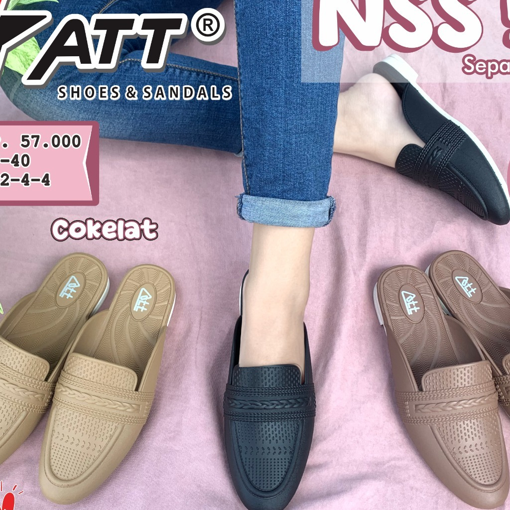 Sandal Slop Wanita Bahan Karet Att NSS 521