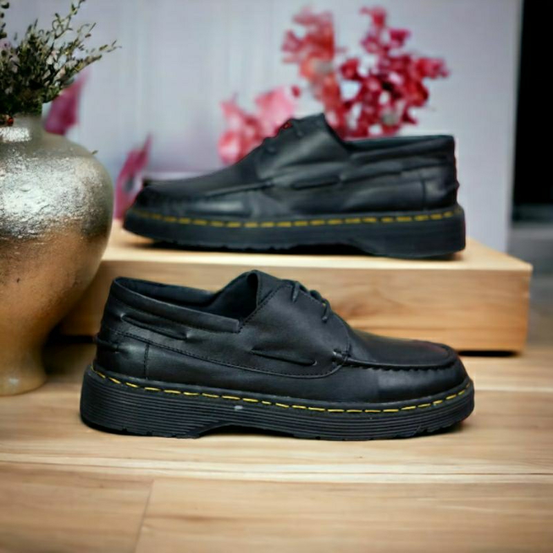 JOESAN (KULIT ASLI) Sepatu Formal Pantofel Docmart Pria Original Kulit Asli Low Boots Casual Kerja Warna Hitam