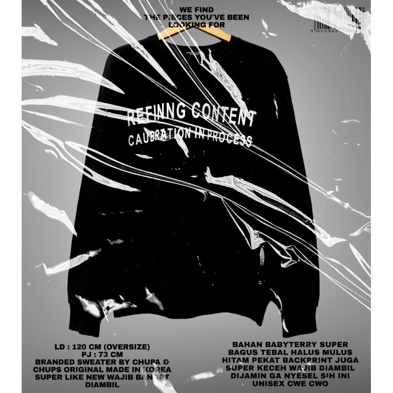 CHUPA CHUPS ORIGINAL/BRANDED SWEATER/BLACK SWEATER/BACKPRINT SWEATER/OVERSIZE SWEATER/BRANDED CREWNE