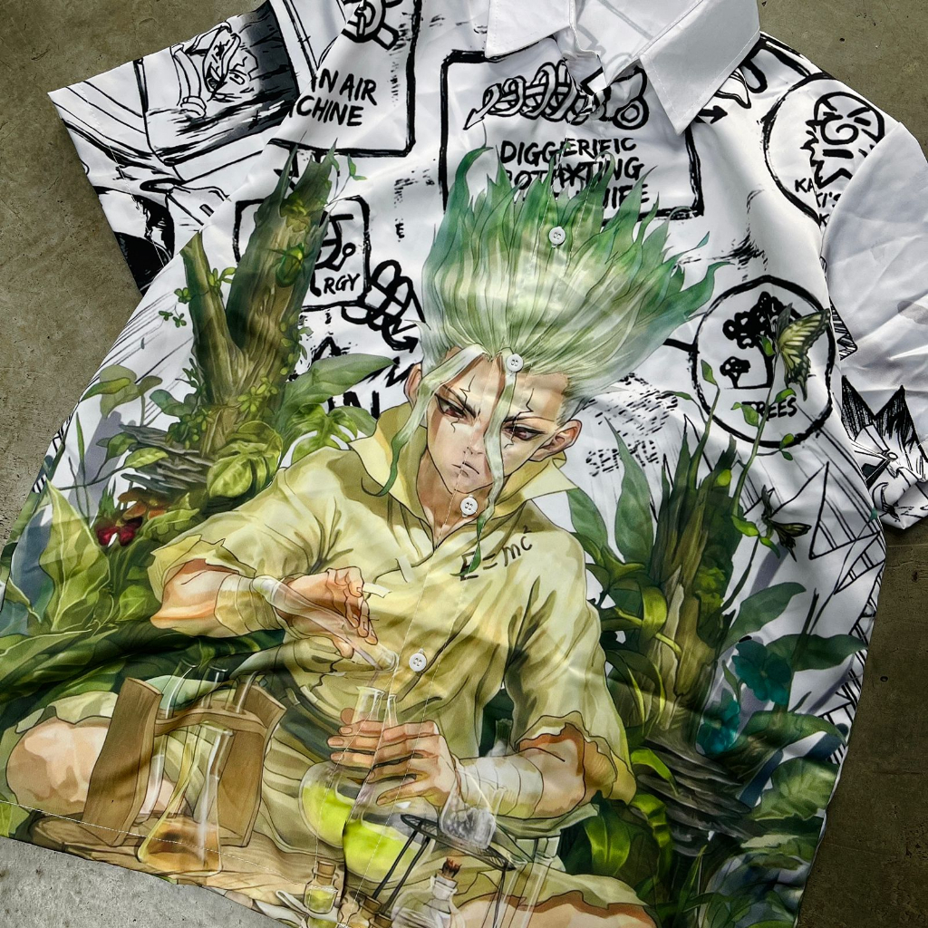 Kemeja Dr Stone Senkuu Anime Manga Premium Unisex