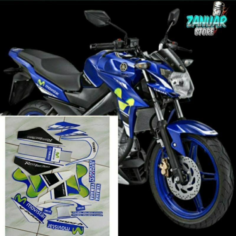 STIKER STRIPING ORIGINAL YAMAHA NEW VIXION ADVANCE 2015-2016 BIRU MOVISTAR //  STRIPING  MOTOR VIXIO