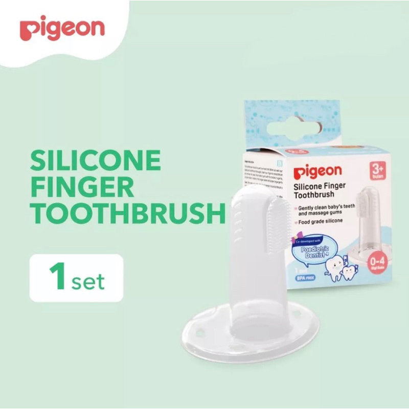 PIGEON Silicone Finger Toothbrush / Sikat Gusi Gigi Bayi 3 month +