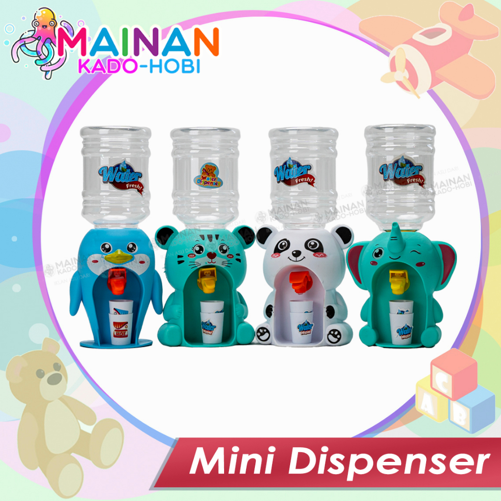 MAINAN EDUKASI ANAK MINIATUR DISPENSER GALON AIR MINI KARAKTER LUCU