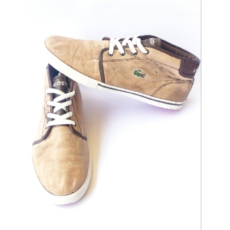 Sepatu Sneakers Lacoste Ampthill Leather High Original (Preloved) (Second)