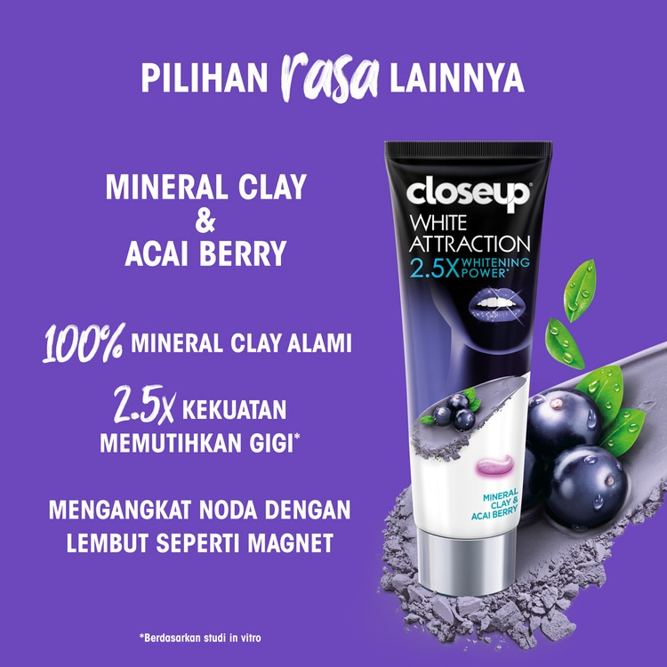 Close Up White Attraction Acai Berry 2.5X Whitening Power Pasta Gigi 100gr