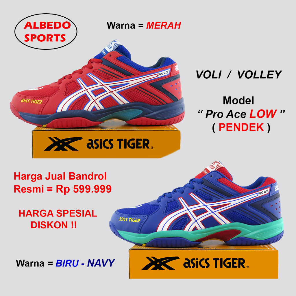 Sepatu Voli Volly Asics Tiger (Model = Pr.Ace LOW) Original Indo Volley
