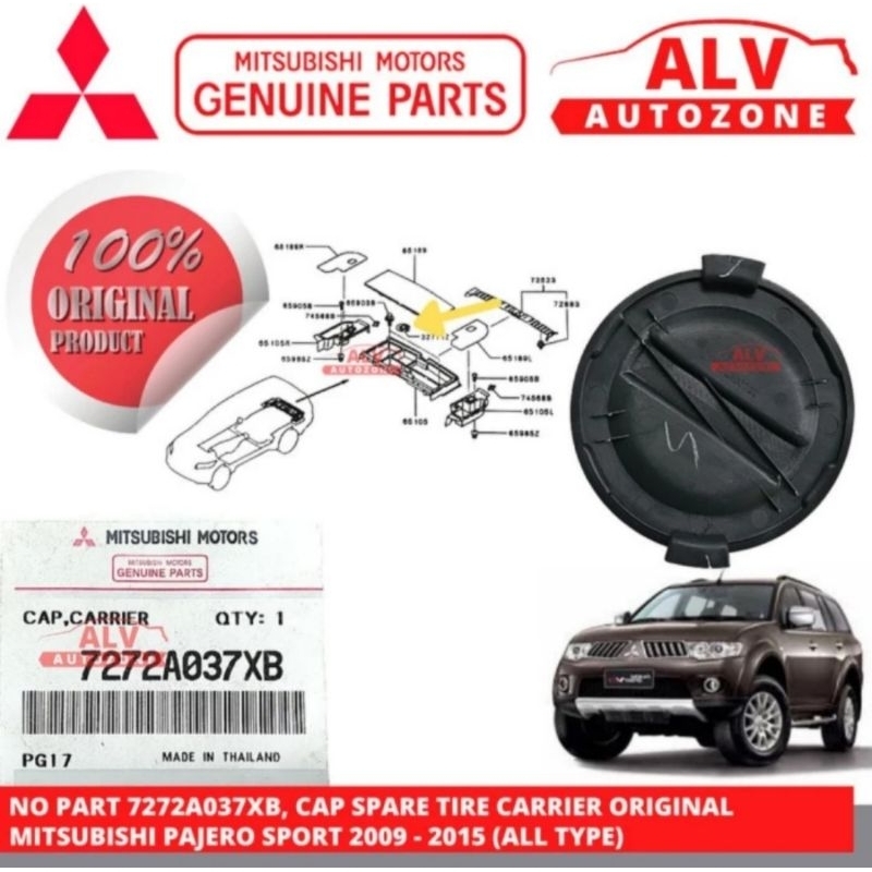 TUTUP BAN SEREP BOX CARGO ORIGINAL MITSUBISHI PAJERO SPORT 2009 - 2015 (ALL TYPE)