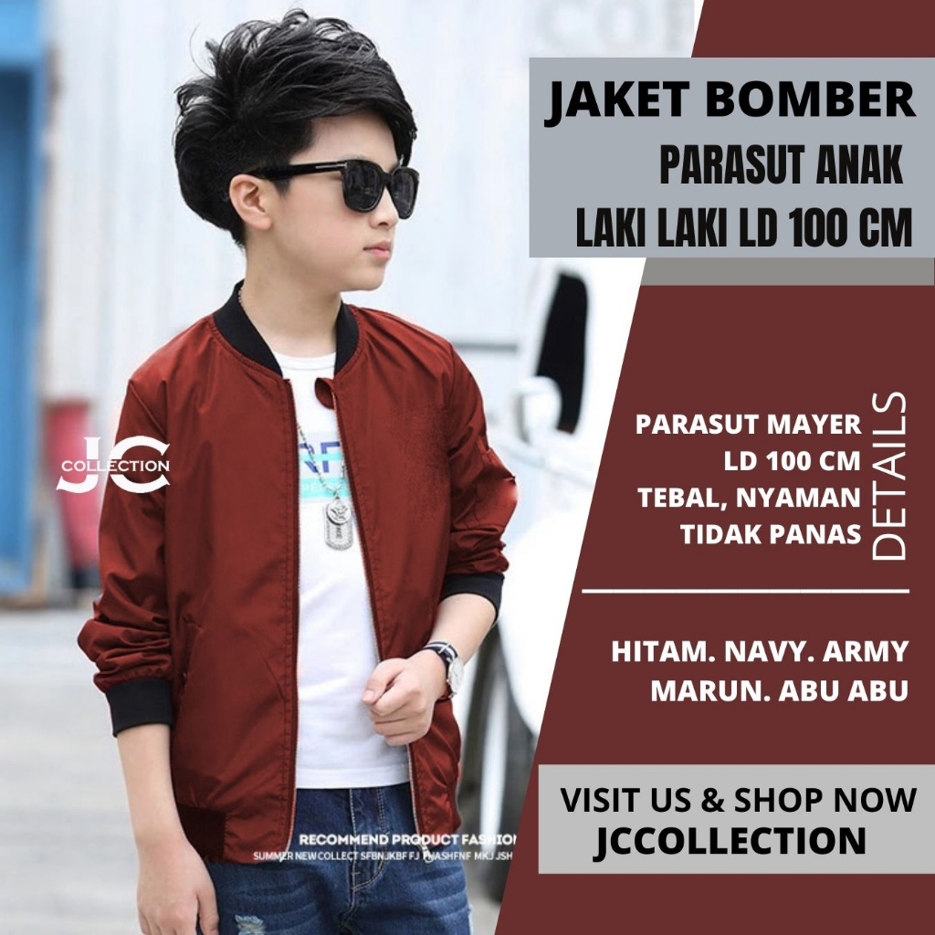 Jaket Bomber Anak Cowok Remaja Teens Umur 10 Tahun - 17 Tahun - JCCollections