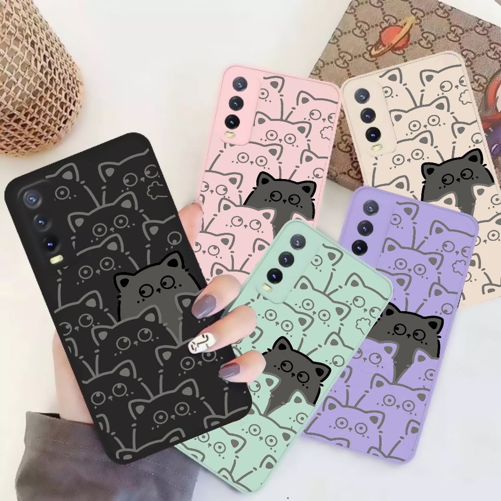 SOFTCASE MACARON BLACK CAT INFINIX SMART 4 / SMART 5 / SMART 6 RAM 2GB / SMART 6 RAM 3GB / HOT 9 PLA