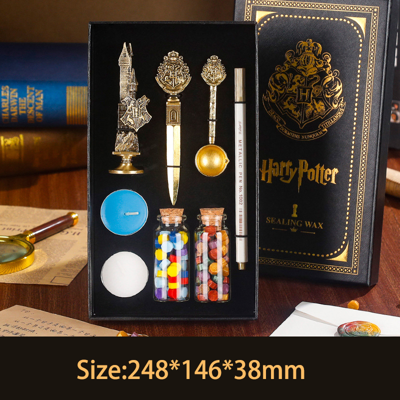 Retro Seal Wax Beads Set Stempel Sealing Lilin Segel Wax Stempel Undangan Stempel Pernikahan Hogwarts Styles