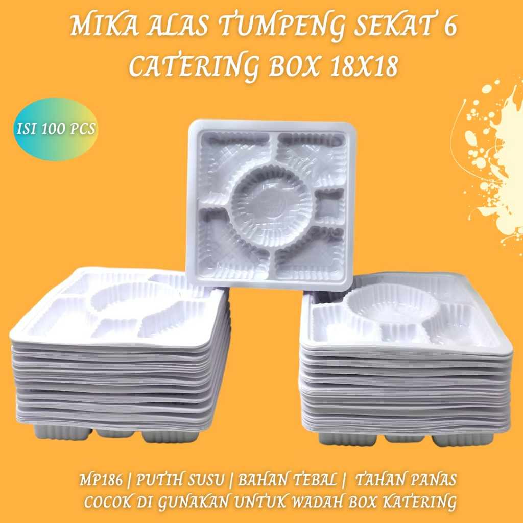 Mika Sekat 6 Mika 18x18 Alas Tumpeng (Isi 100 Pcs-MP186)