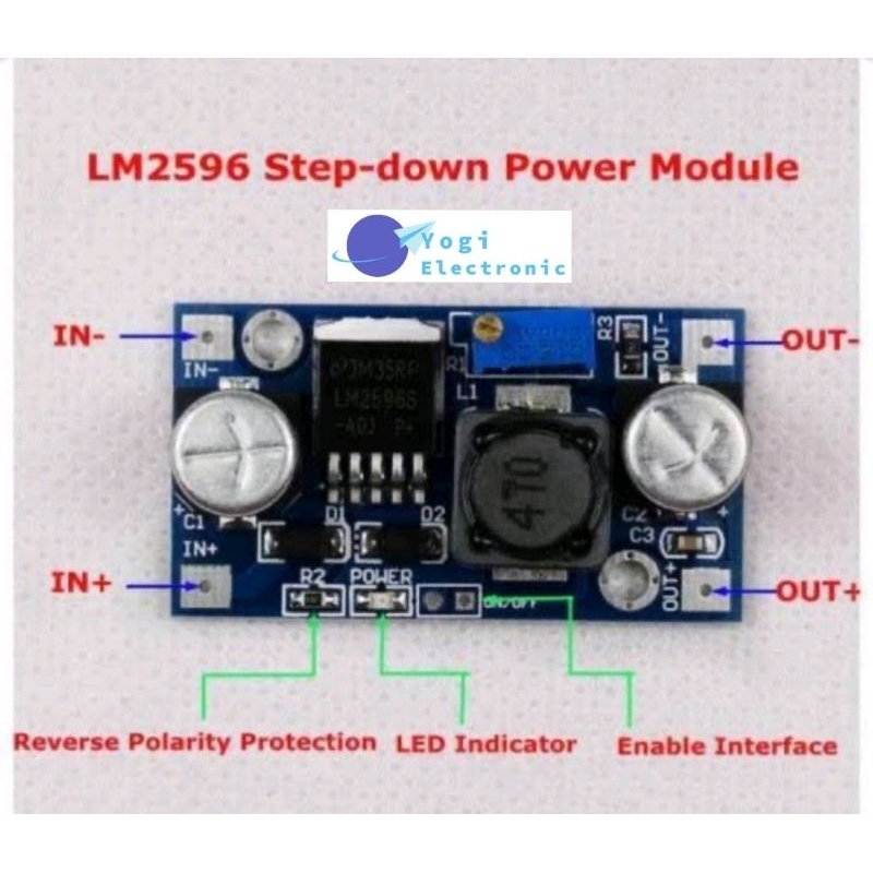 LM2596 STEP DOWN DC TO DC POWER SUPPLY MODULE 3A/PENURUN TEGANGAN