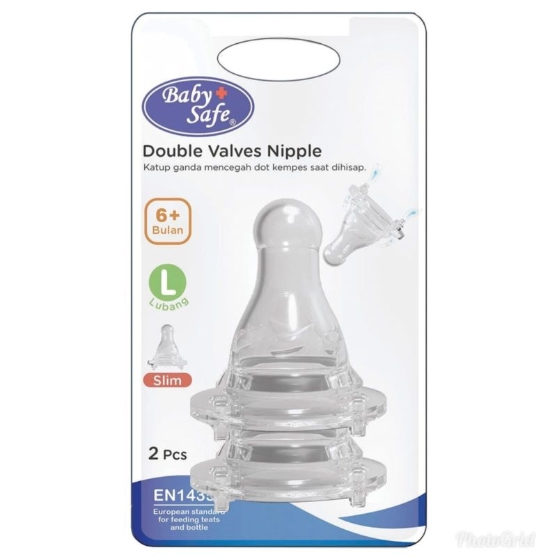 Baby Safe Nipple Slim Neck isi 2 pcs / Dot Botol Susu Baby Safe