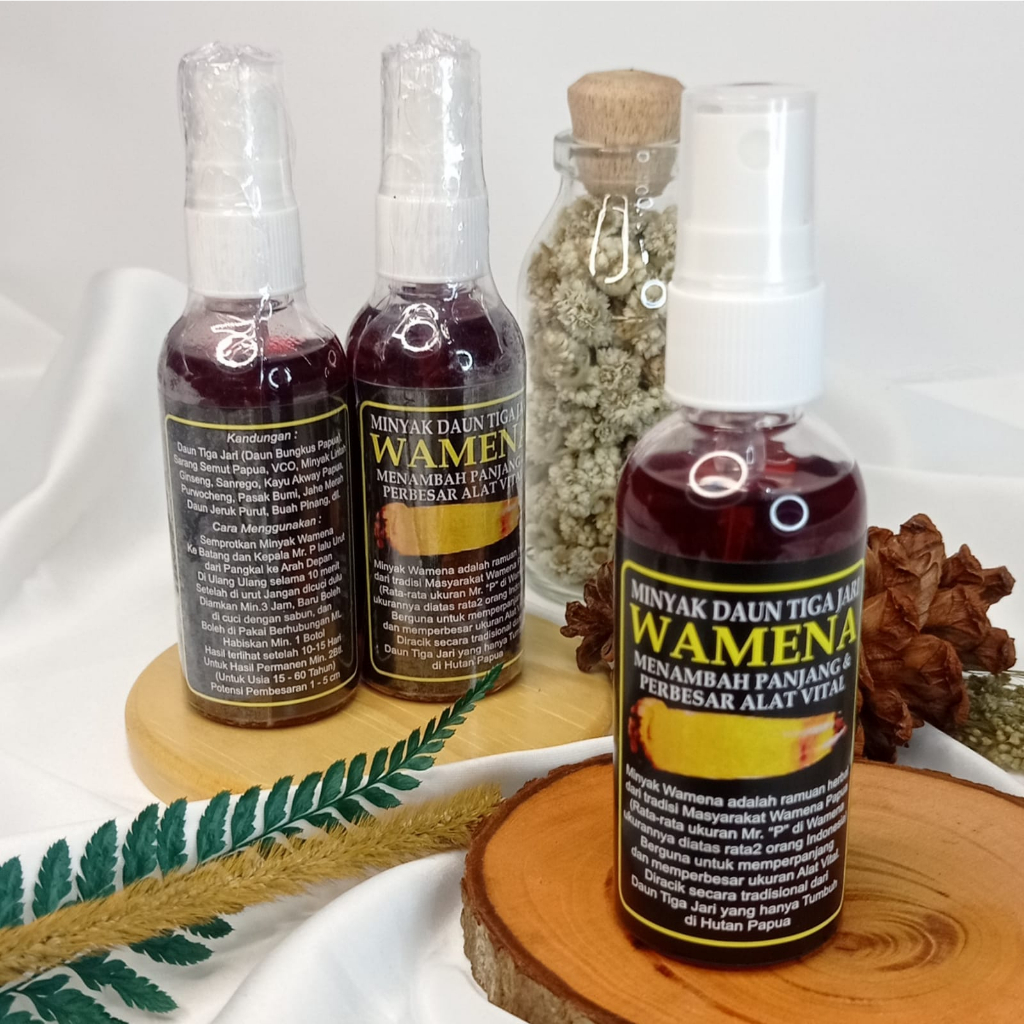 Daun Tiga Jari Wamena Pembesar permanen kuat pria tahan lama Obat pembesar alat pital pria Herbal ol