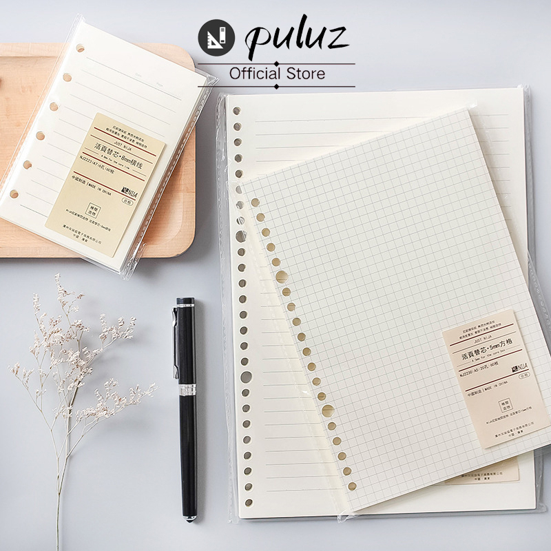 

PULUZ Loose leaf A5 / Refill Binder 60 LEMBAR / Bookpaper 80 gsm GRID RULED BLANK 20 Holes Kertas dokumen