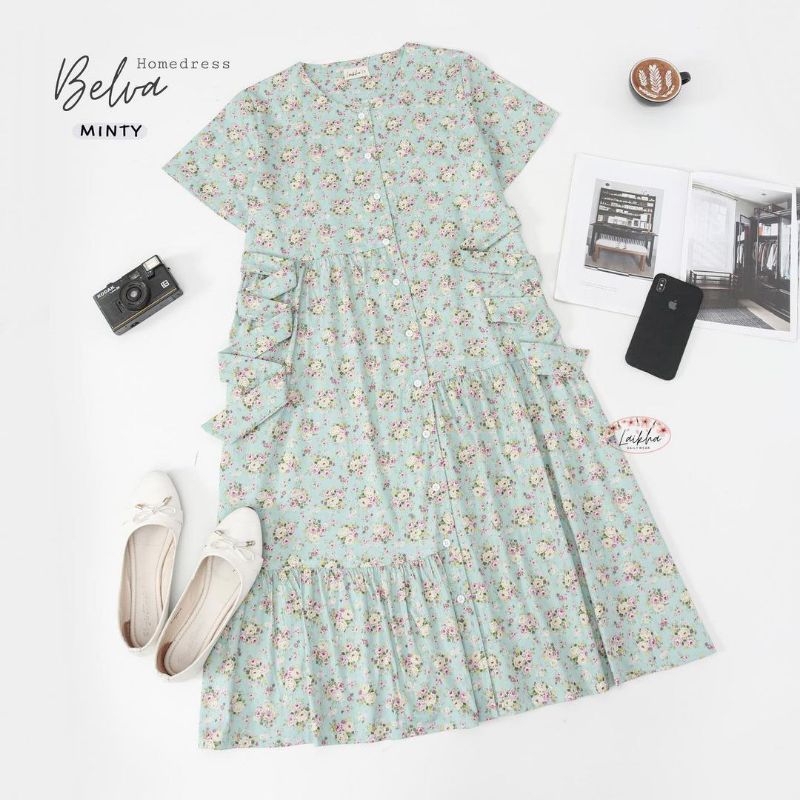 BELVA DRESS by Laikha Mididress Homedress Sopan Premium Homedress Kekinian Daster Premium
