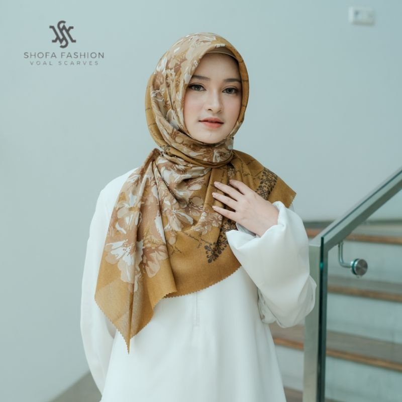 Shofa fashion - SF02 SHOFYYA Series Hijab segi empat voal motip lasercut