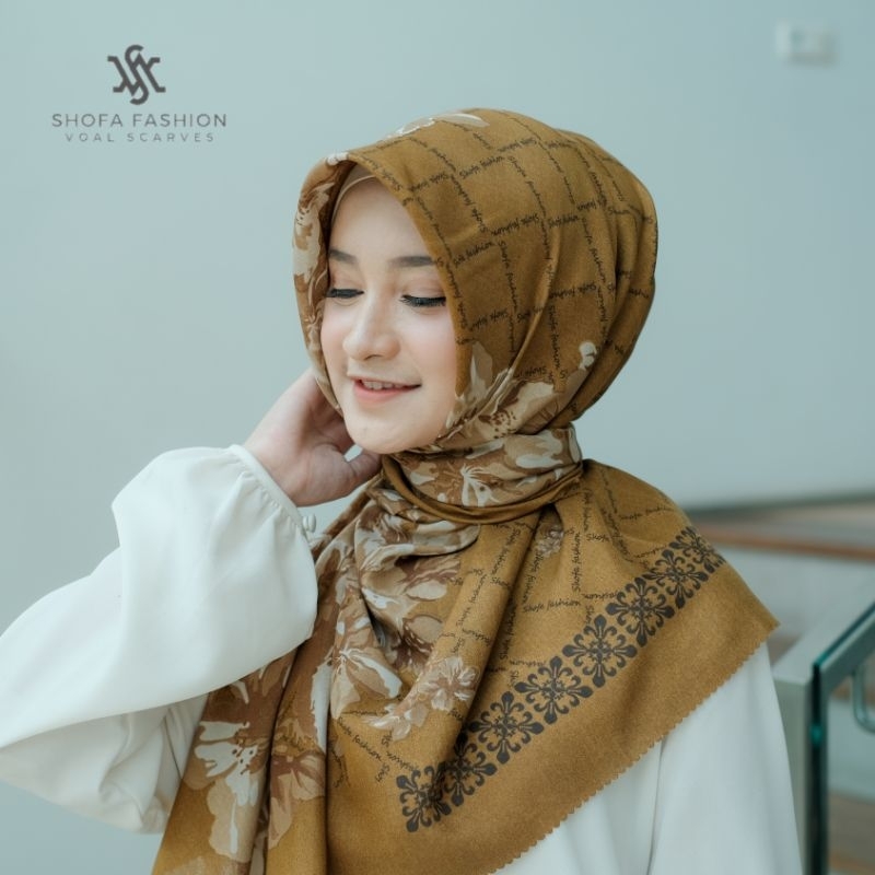 Shofa fashion - SF02 SHOFYYA Series Hijab segi empat voal motip lasercut