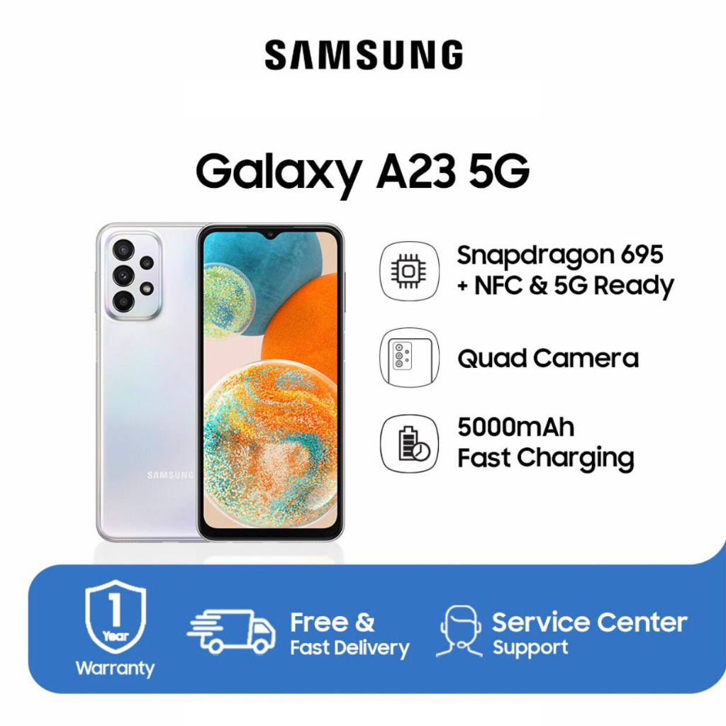 Samsung Galaxy A23 5G [8GB+128GB] Snapdragon 695 5G | 50MP Quad Camera | 6.6&quot; PLS LCD | NFC | 5000mAh Garansi Resmi Sein 1 Tahun