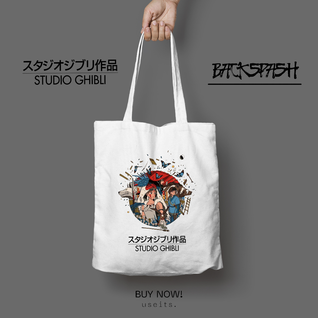 Totebag Tas Anime Studio Ghibli Lucu Spirited Away totoro kiki Pria Wanita