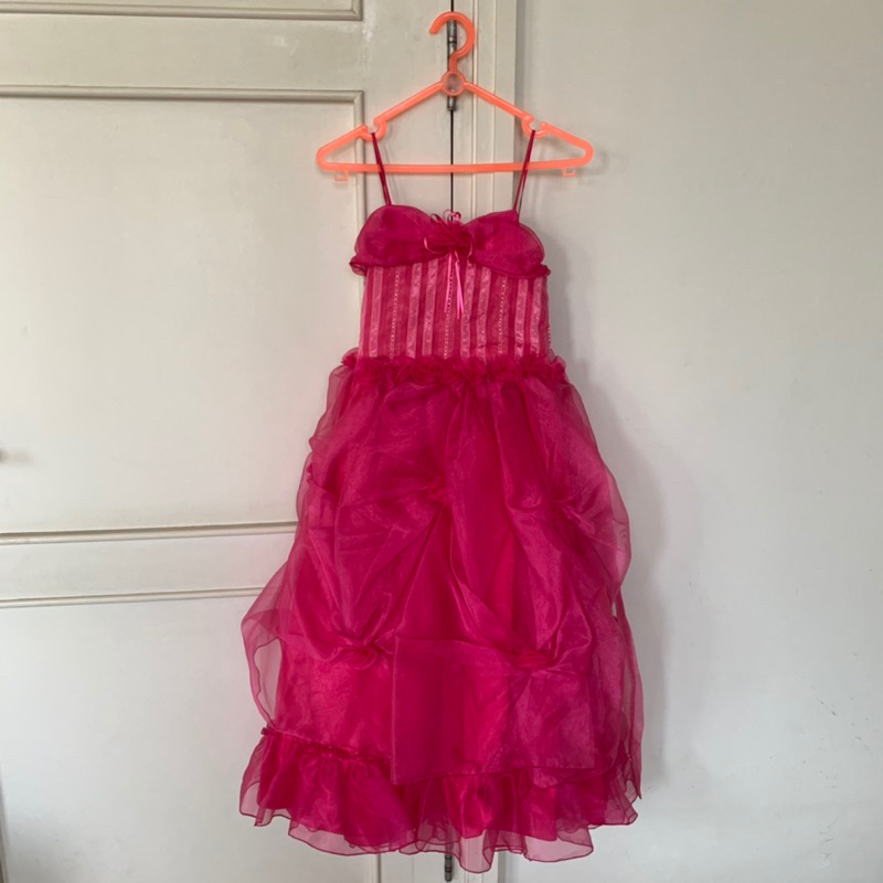 Dress pesta anak warna fuschia